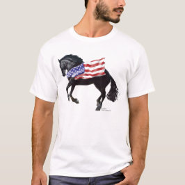 Camiseta Bandera frisia patriótica del caballo