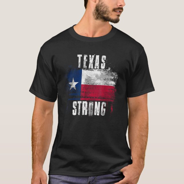 Camiseta Bandera fuerte y angustiada de Texas, orgullo de T (Anverso)