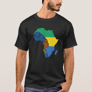 Camiseta Bandera Gabonesa África Mapa del patrimonio étnico