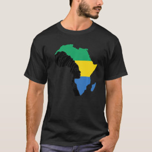 Camiseta Bandera Gabonesa África Mapa del patrimonio étnico