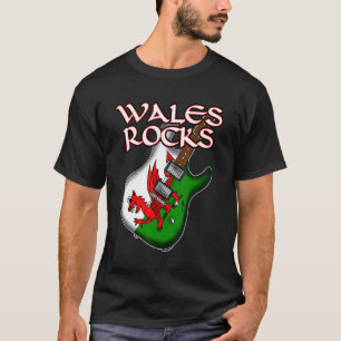 Camiseta Bandera galesa guitarra eléctrica Gales roca a gui