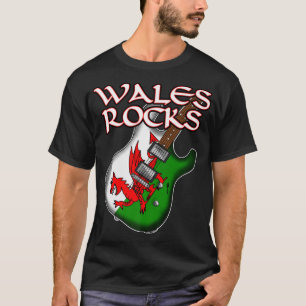 Camiseta Bandera galesa guitarra eléctrica Gales roca a gui