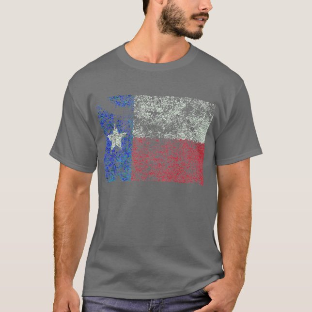 Camiseta Bandera gastada de Tejas (Anverso)
