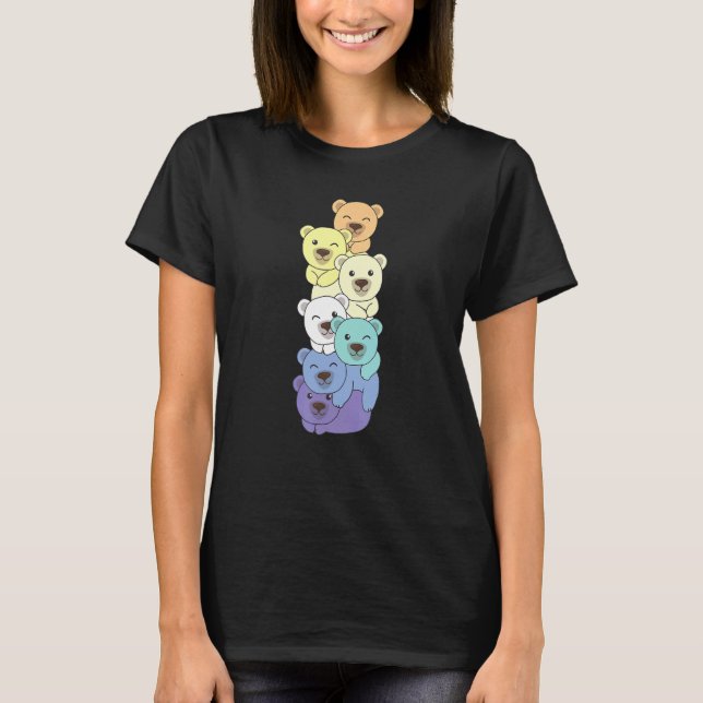 Camiseta Bandera Genderfaun Pile Pride Lgbtq Oso Cute Gende (Anverso)