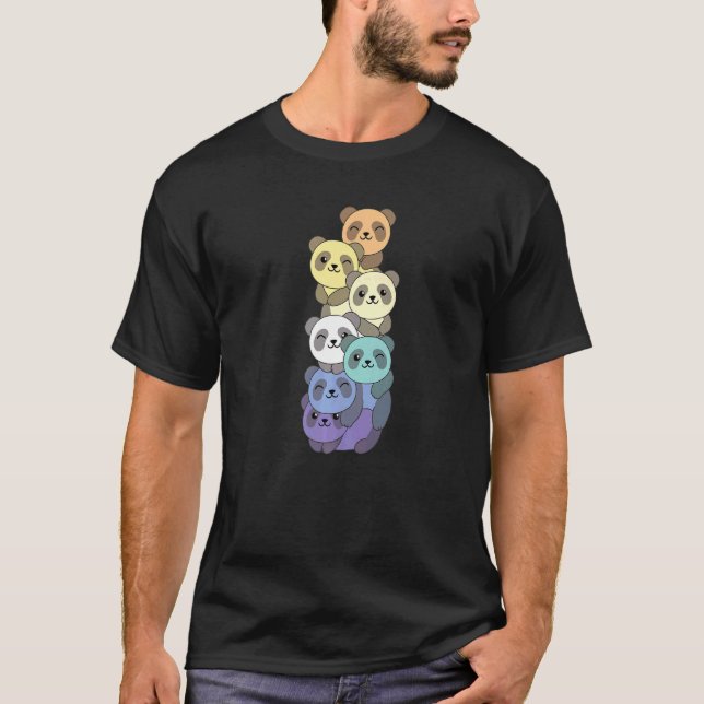 Camiseta Bandera Genderfaun Pile Pride Lgbtq Pandas Genderf (Anverso)