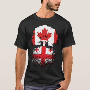 Camiseta Bandera georgiana canadiense de raíces de árbol en