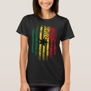 Camiseta Bandera ghanesa estadounidense Orgullo de Ghana y 