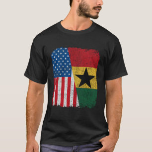 Camiseta Bandera ghanesa norteamericana mitad Estados Unido