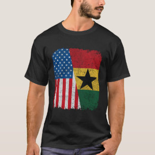 Camiseta Bandera ghanesa norteamericana mitad Estados Unido