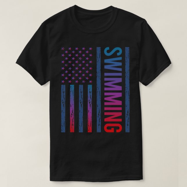 Camiseta Bandera Gradiente Nadador Natación (Diseño del anverso)