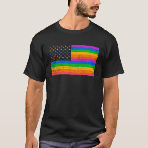 Camiseta Bandera griega angustiada estadounidense LGBTQ All