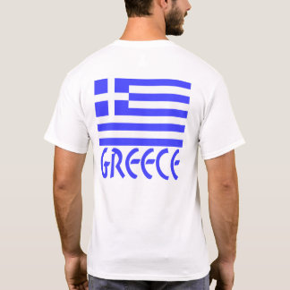 Camiseta Bandera griega con la palabra Grecia debajo en tex