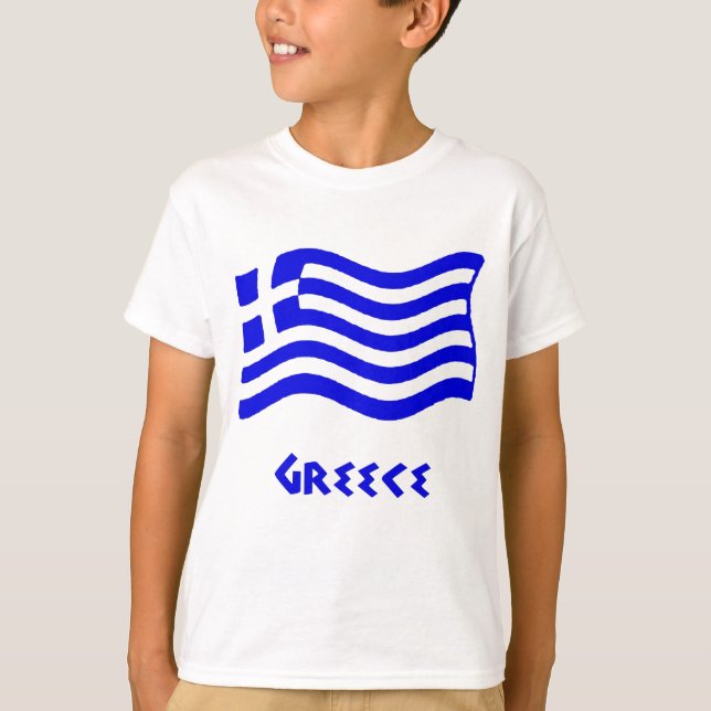 Camiseta Bandera griega (el agitar) (Anverso)