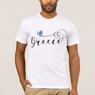 Camiseta Bandera griega en el corazón, Grecia