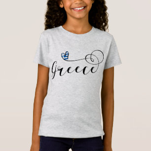 Camiseta Bandera griega en el corazón, Grecia