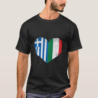 Camiseta Bandera griega italiana mitad italiana mitad grieg