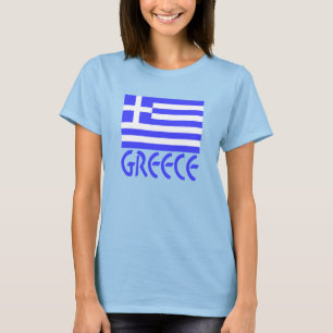 Camiseta Bandera griega y mujeres de Grecia 