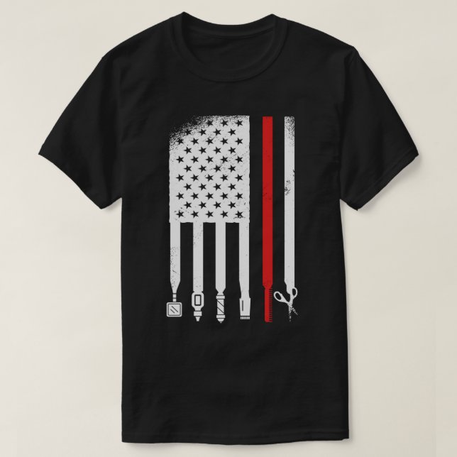 Camiseta Bandera gruesa de Barber USA (Diseño del anverso)