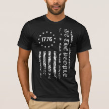 Bandera Grunge Nosotros el Pueblo 1776 Blanco y Ne