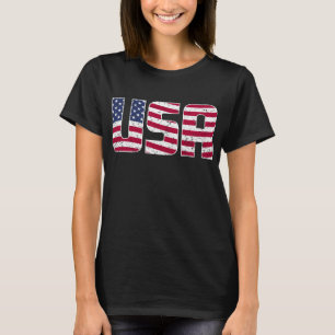 Camiseta Bandera Grunge Patterada de la tipografía de Estad