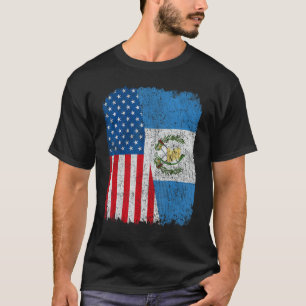 Camiseta Bandera guatemalteca estadounidense mitad EEUU raí