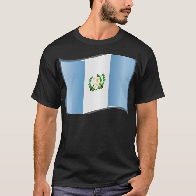 Camiseta Bandera guatemalteca ondulada (Anverso)
