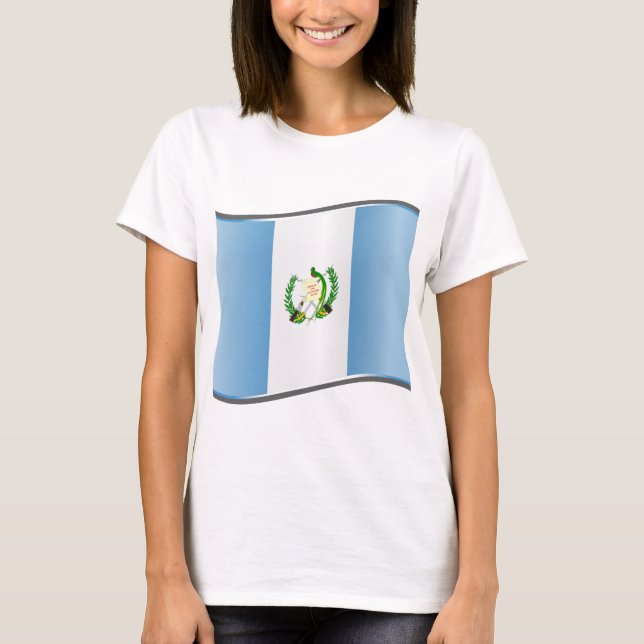 Camiseta Bandera guatemalteca ondulada (Anverso)