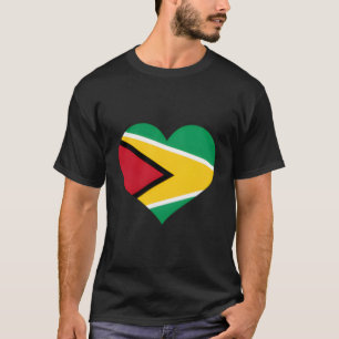 Camiseta Bandera guyanesa del orgullo cardíaco de Guyana