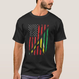 Camiseta Bandera Guyanesa Estadounidense Al Estilo Retro Us