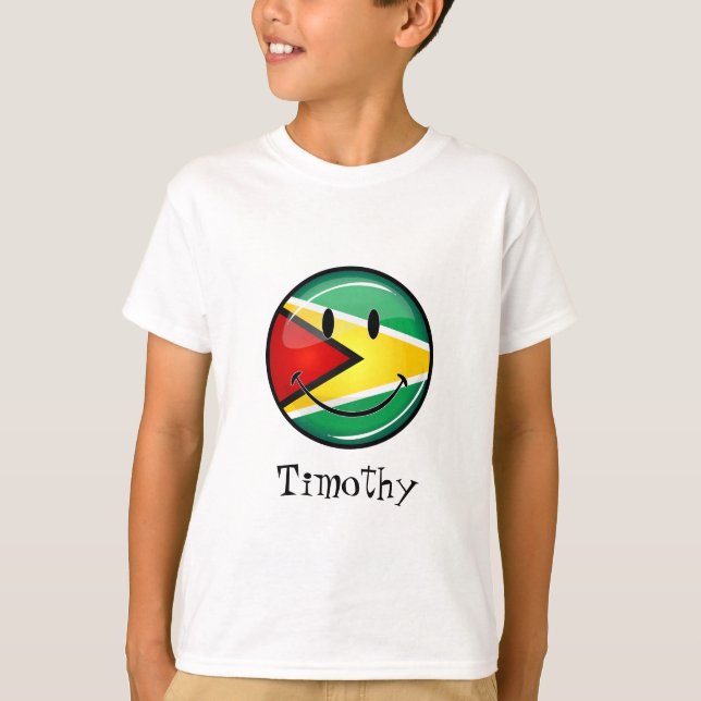 Camiseta Bandera guyanesa sonriente (Anverso)