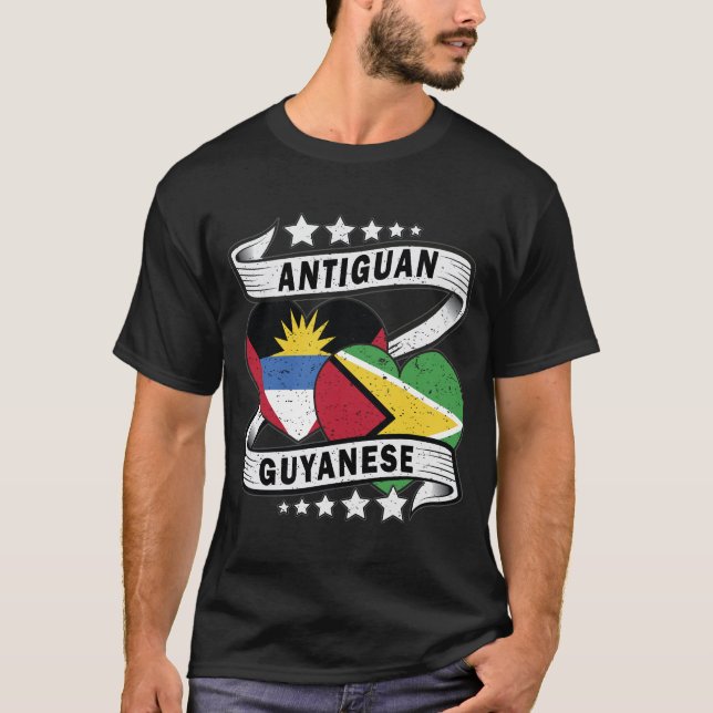 Camiseta Bandera Guyanesa Y Antigua (Anverso)