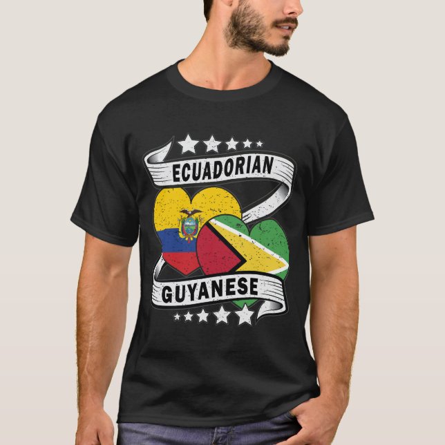 Camiseta Bandera Guyanesa Y Ecuatoriana (Anverso)