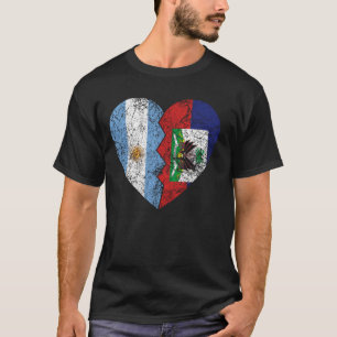 Camiseta Bandera Haitiana Argentina Corazón de Argentina Ha