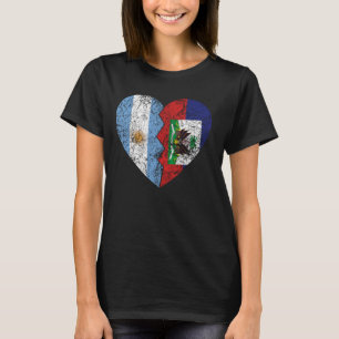 Camiseta Bandera Haitiana Argentina Corazón de Argentina Ha