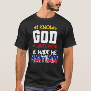 Camiseta Bandera haitiana de amor Orgullosa Ayiti Dios me c