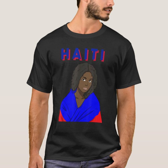Camiseta Bandera haitiana de amor Orgullosa Princesa Chica (Anverso)