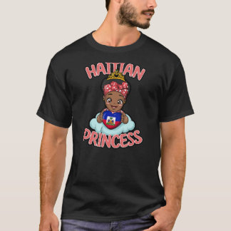 Camiseta Bandera haitiana de amor Orgullosa Princesa Corona