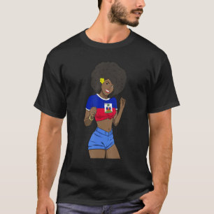 Camiseta Bandera haitiana de amor Orgullosa Princesa Corona