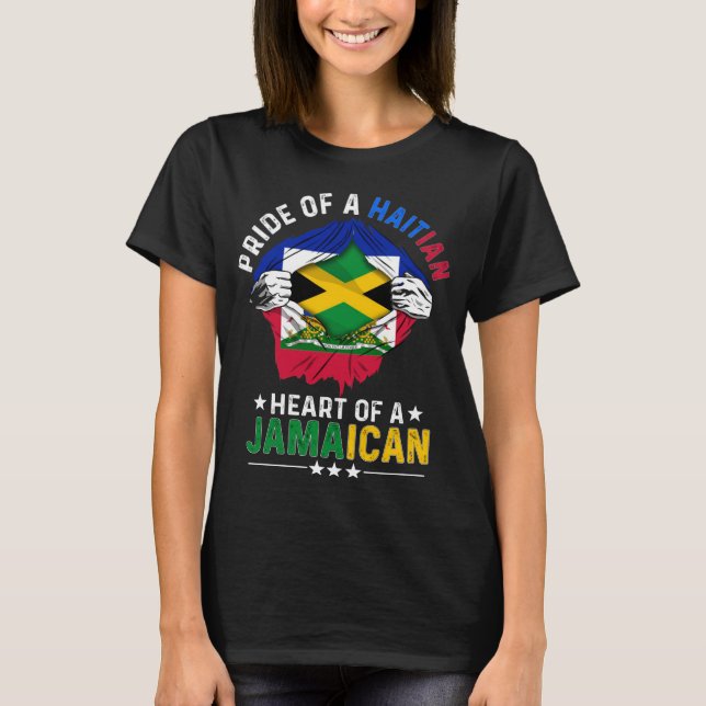 Camiseta Bandera haitiana de Jamaica en el extranjero (Anverso)