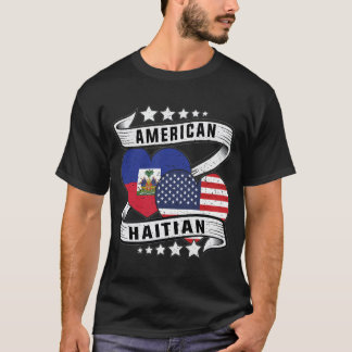 Camiseta Bandera haitiana norteamericana