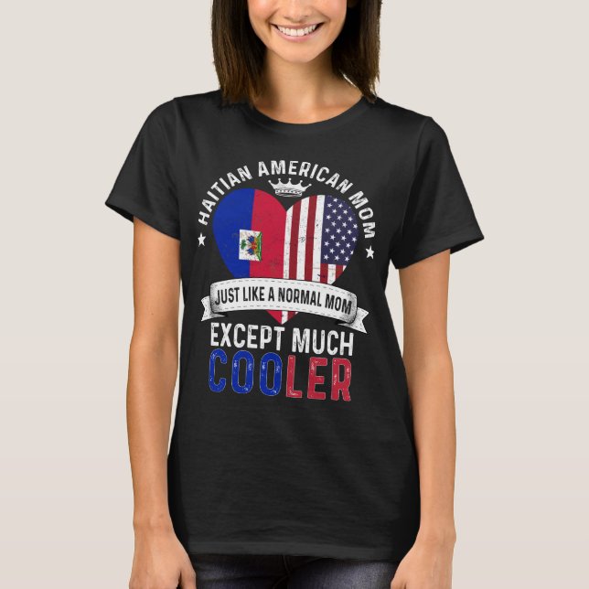 Camiseta Bandera haitiana norteamericana de mamá Día de la  (Anverso)