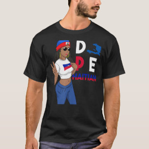 Camiseta Bandera haitiana Orgullosa Ayiti Mujer Chica Paz 1