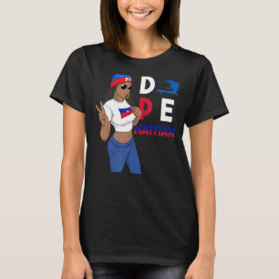 Camiseta Bandera haitiana Orgullosa Ayiti Mujer Chica Paz 1