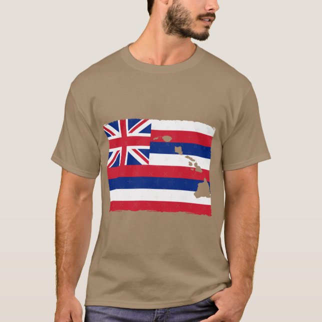Camiseta Bandera hawaiana con las Islas Hawái (Anverso)