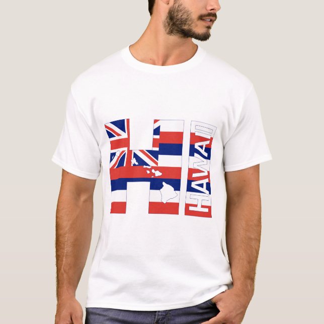 Camiseta Bandera hawaiana de las Islas HI Hawaii (Anverso)
