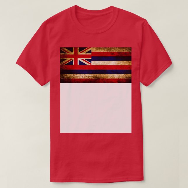 Camiseta Bandera Hawaii Rústica Vintage (Diseño del anverso)