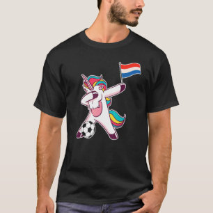 Camiseta Bandera holandesa neerlandesa Dabbing Unicorn
