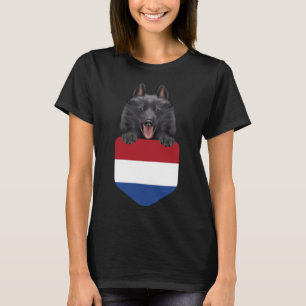 Camiseta Bandera Holandesa Schipperke Perro En El Bolsillo
