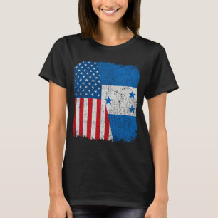 Camiseta Bandera hondureña americana mitad USA Honduras raí