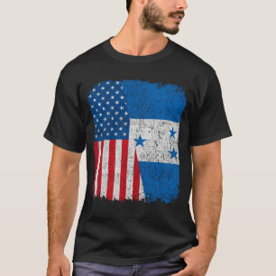 Camiseta Bandera hondureña estadounidense mitad EEUU Hondur